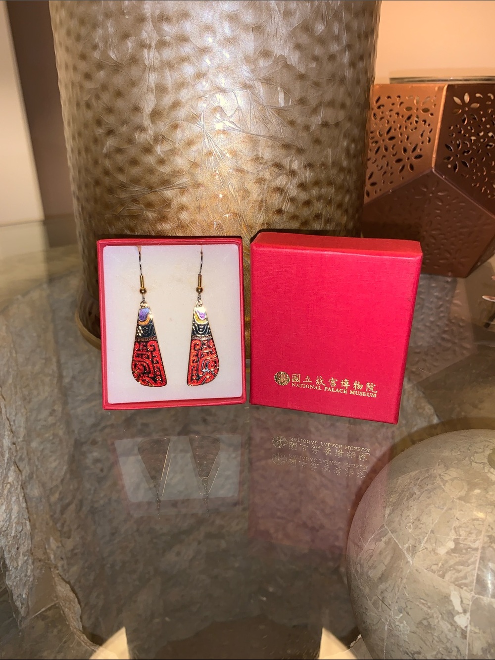 National Palace Museum (Taipei, Taiwan) Cloisonne Dangle Earrings
